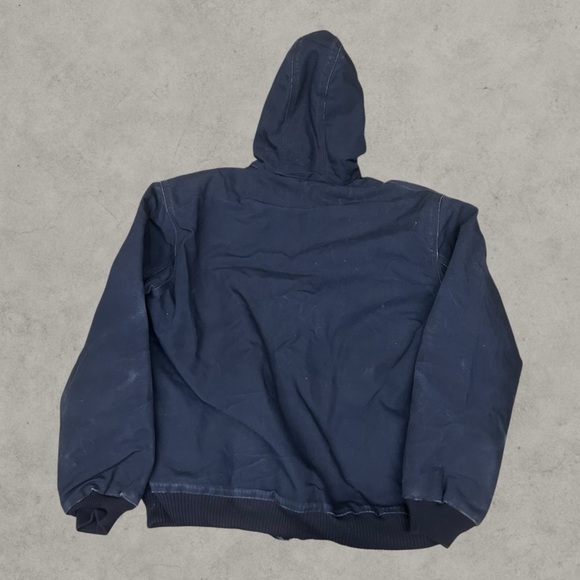 Vintage Carhartt Jacket Mens Large Navy Blue J140 DNY Hooded Active Workwear - Picture 11 of 11